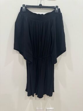 Black Off-Shoulder Flowing Romper